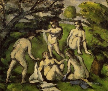 ヌード Painting - 五人の水浴者 2 ポール・セザンヌ 印象派のヌード